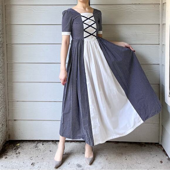 Handmade Joann Fabric Dotted Maxi Dress/ Girls’s Size.--MA4 - Picture 1 of 13